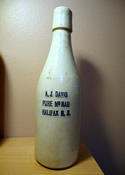Rare AJ Davis Halifax NS Canada Ginger Beer Bottle